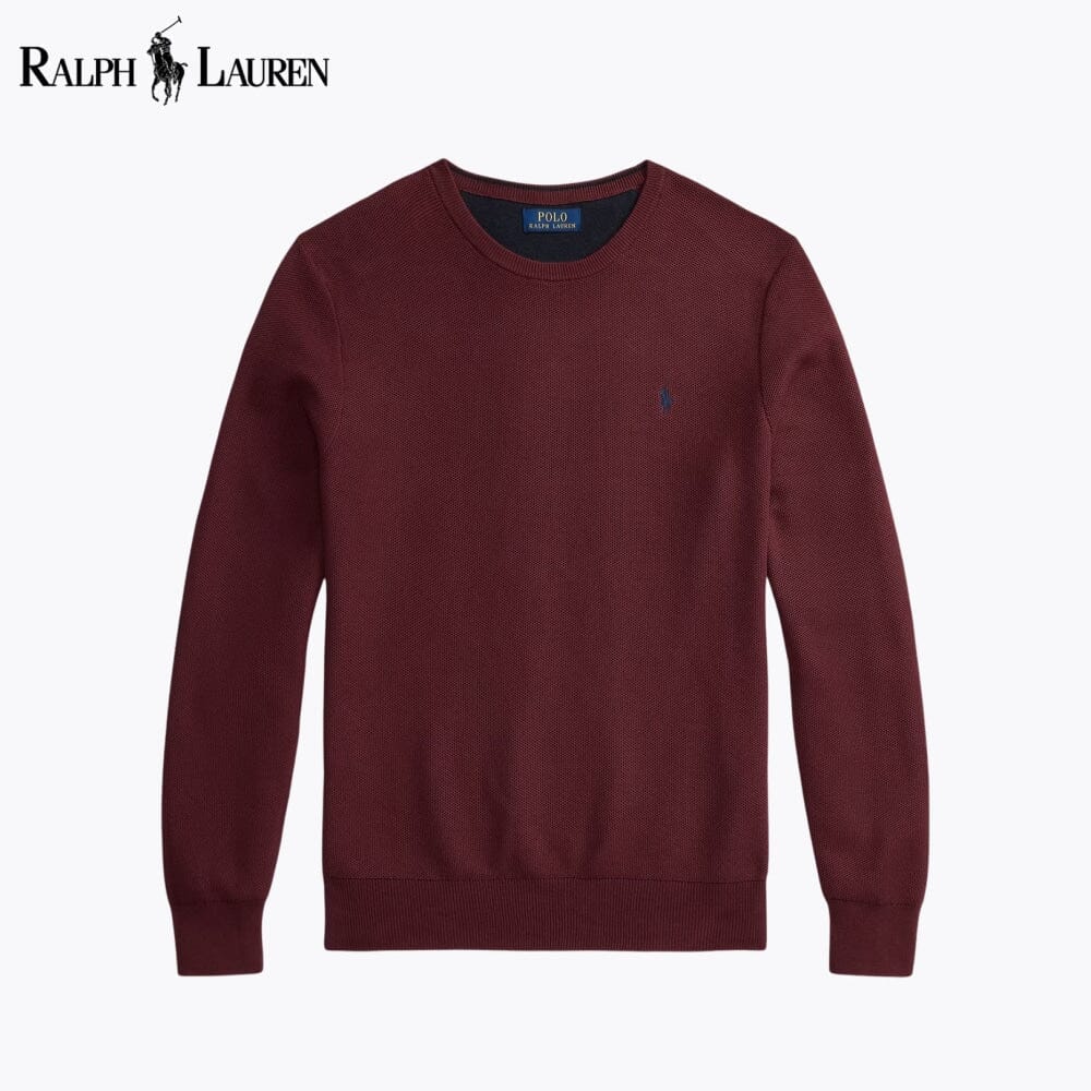 RL Mesh-Knit Cotton Crewneck Sweater RL Mesh-Knit Cotton Crewneck Sweater Slate Crown 