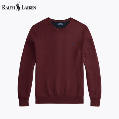 RL Mesh-Knit Cotton Crewneck Sweater RL Mesh-Knit Cotton Crewneck Sweater Slate Crown 