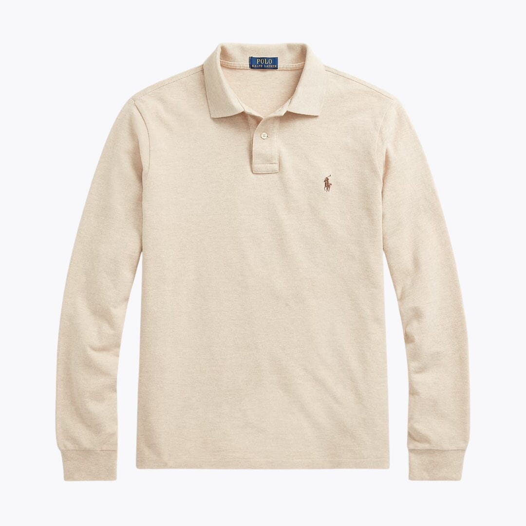 RL Mesh Long-Sleeve Polo Shirt RL Mesh Long-Sleeve Polo Shirt Slate Crown Expedition Dune Heather S 
