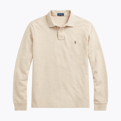 RL Mesh Long-Sleeve Polo Shirt RL Mesh Long-Sleeve Polo Shirt Slate Crown Expedition Dune Heather S 