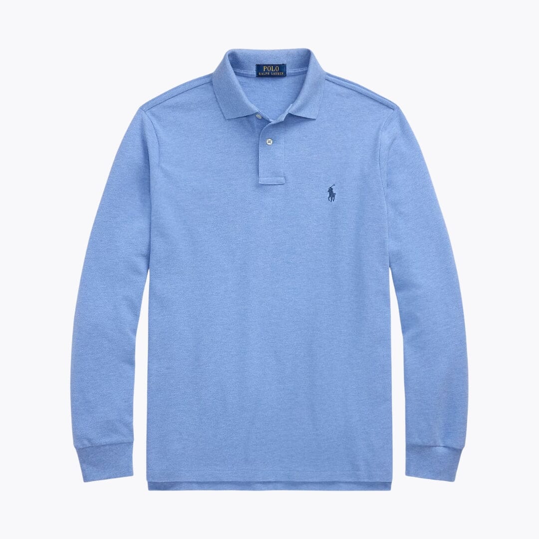RL Mesh Long-Sleeve Polo Shirt RL Mesh Long-Sleeve Polo Shirt Slate Crown Soft Royal Heather S 