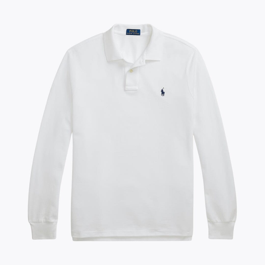 RL Mesh Long-Sleeve Polo Shirt RL Mesh Long-Sleeve Polo Shirt Slate Crown White S 