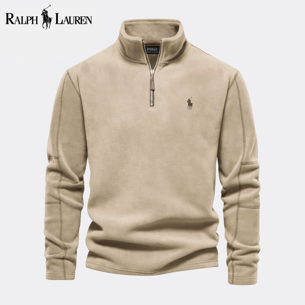 RL Prestige Cable-Knit Wool Knit Sweater RL Prestige Cable-Knit Wool Knit Sweater Slate Crown Beige S 