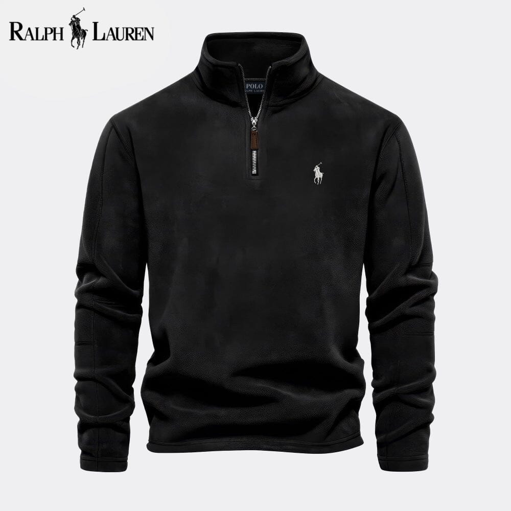RL Prestige Cable-Knit Wool Knit Sweater RL Prestige Cable-Knit Wool Knit Sweater Slate Crown Black S 
