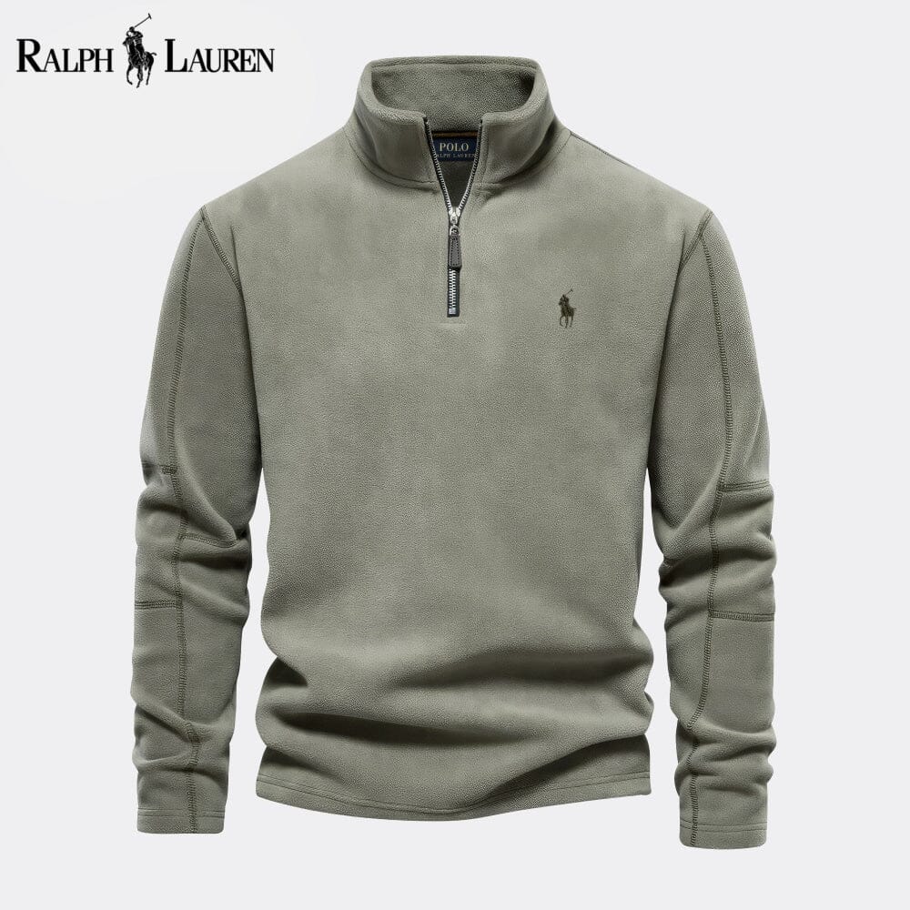 RL Prestige Cable-Knit Wool Knit Sweater RL Prestige Cable-Knit Wool Knit Sweater Slate Crown Olive Green S 