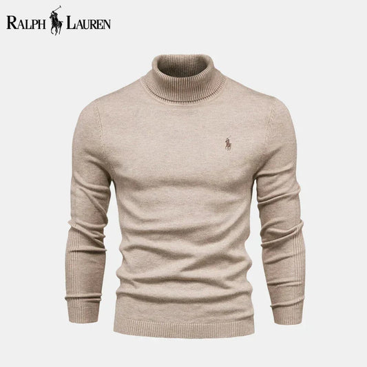 RL Turtleneck Cable-Knit Wool Knit Sweater RL Turtleneck Cable-Knit Wool Knit Sweater Slate Crown Beige S 