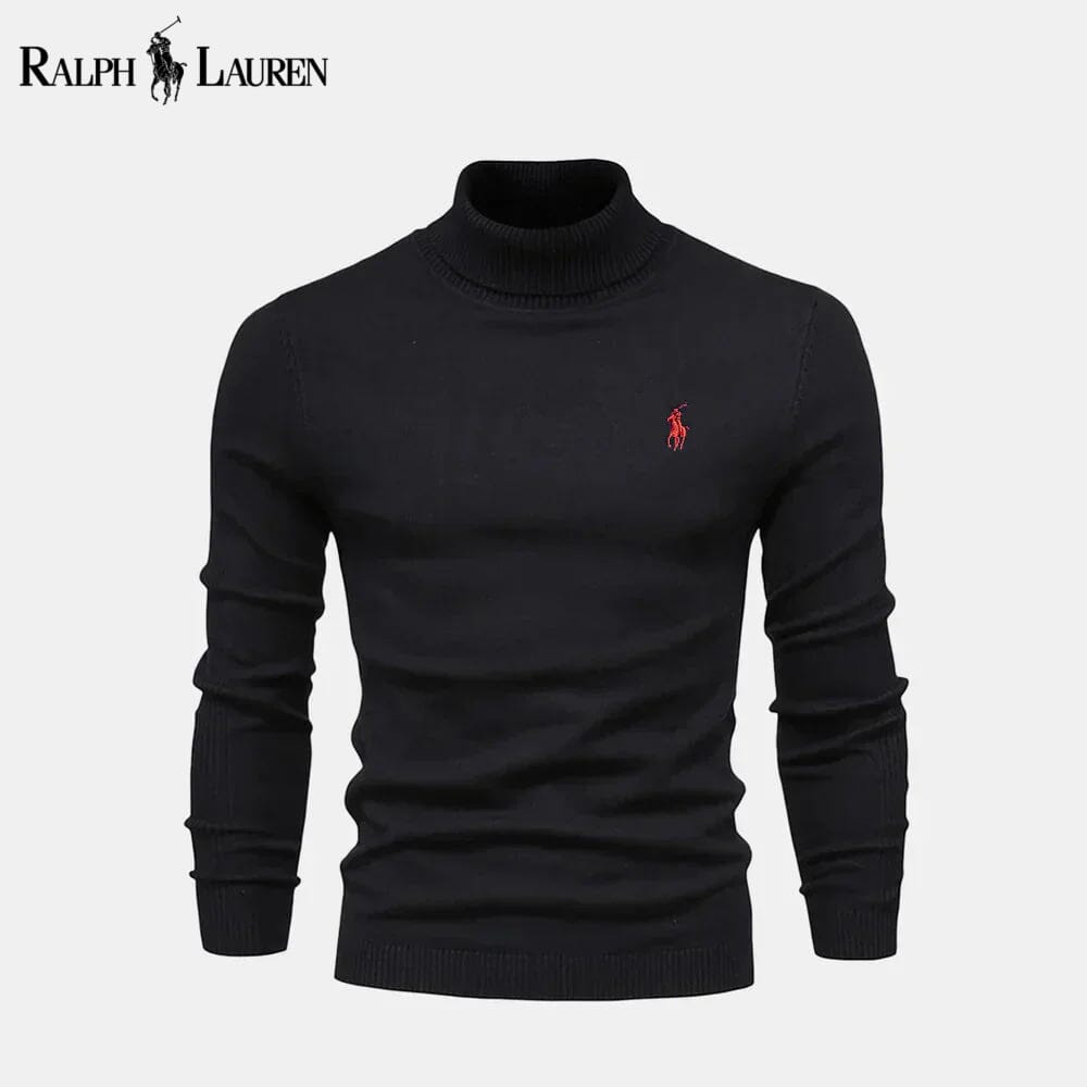 RL Turtleneck Cable-Knit Wool Knit Sweater RL Turtleneck Cable-Knit Wool Knit Sweater Slate Crown Black S 
