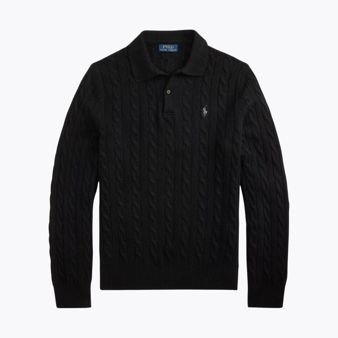 RL Wool–Cashmere Cable-Knit Jumper RL Wool–Cashmere Cable-Knit Jumper Slate Crown Black S 