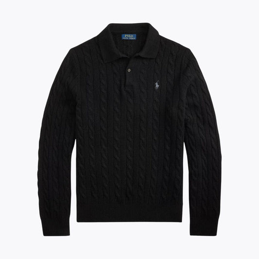 RL Wool–Cashmere Cable-Knit Jumper RL Wool–Cashmere Cable-Knit Jumper Slate Crown Black S 