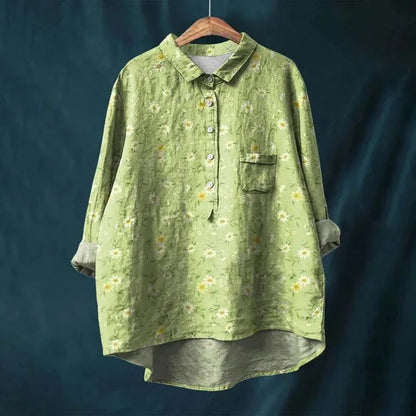 Rosie- VINTAGE FLORAL BLOUSE Shirt Belleza & Glamour Green S 