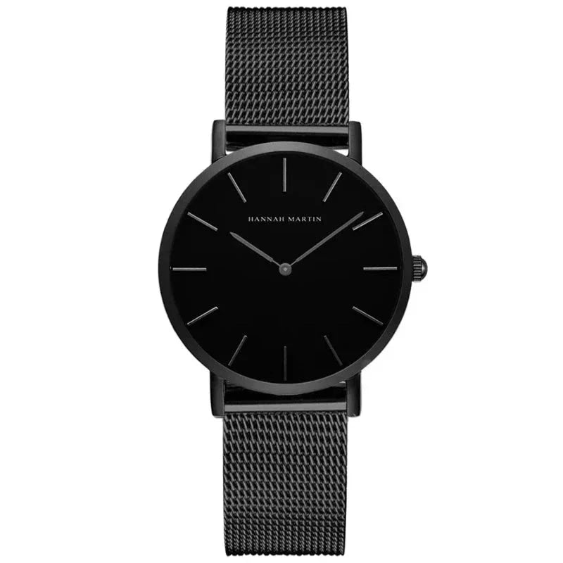 Round Women's Wrist Watch Relógio de Pulso Feminino Redondo Belleza & Glamour Black 
