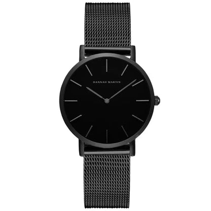Round Women's Wrist Watch Relógio de Pulso Feminino Redondo Belleza & Glamour Black 