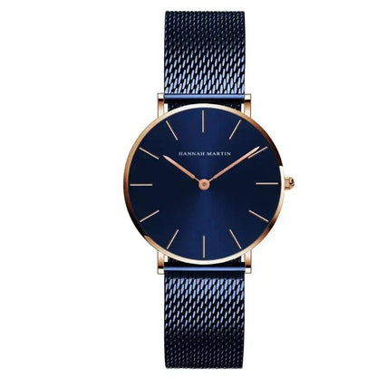 Round Women's Wrist Watch Relógio de Pulso Feminino Redondo Belleza & Glamour Blue 