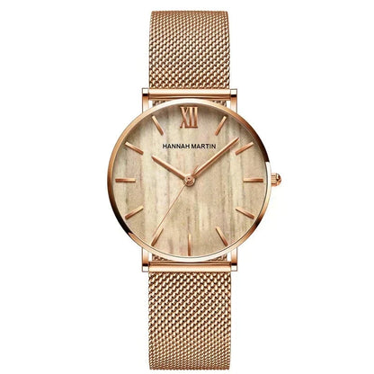 Round Women's Wrist Watch Relógio de Pulso Feminino Redondo Belleza & Glamour Matte Rose 