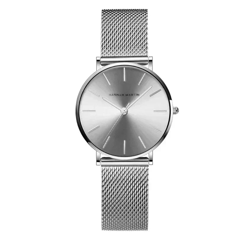 Round Women's Wrist Watch Relógio de Pulso Feminino Redondo Belleza & Glamour Silver 