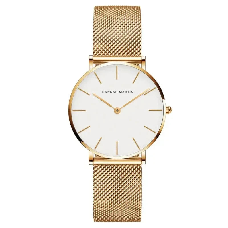 Round Women's Wrist Watch Relógio de Pulso Feminino Redondo Belleza & Glamour White 