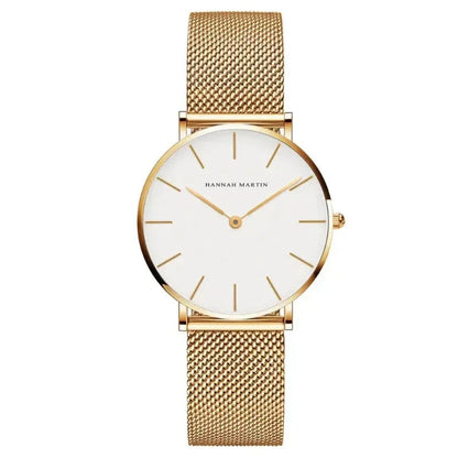 Round Women's Wrist Watch Relógio de Pulso Feminino Redondo Belleza & Glamour White 