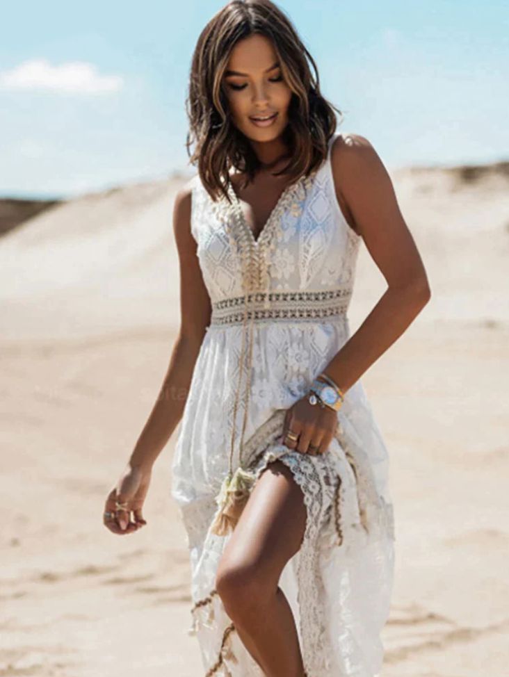 Ruby-Boho Dress Maxi Dress Belleza & Glamour White S 