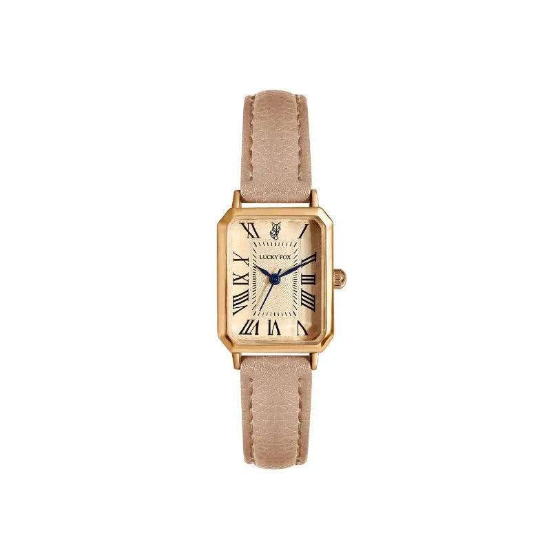 Square Women's Watch Relógio Feminino Quadrado Belleza & Glamour Cáqui 