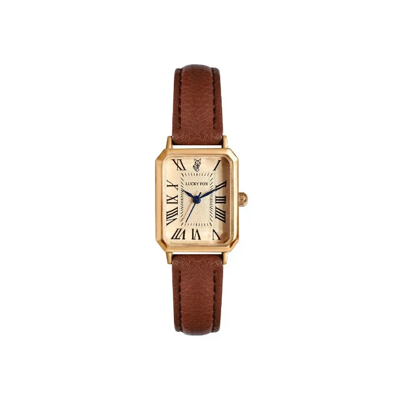 Square Women's Watch Relógio Feminino Quadrado Belleza & Glamour Marrom 