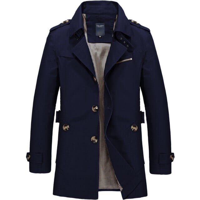 Sterling™ | Vintage Long Coat coat Belleza & Glamour Navy Blue M 