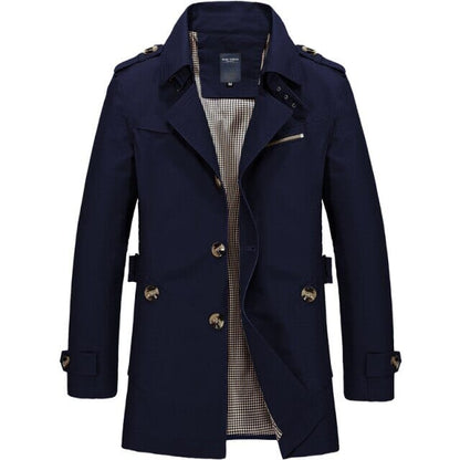 Sterling™ | Vintage Long Coat coat Belleza & Glamour Navy Blue M 
