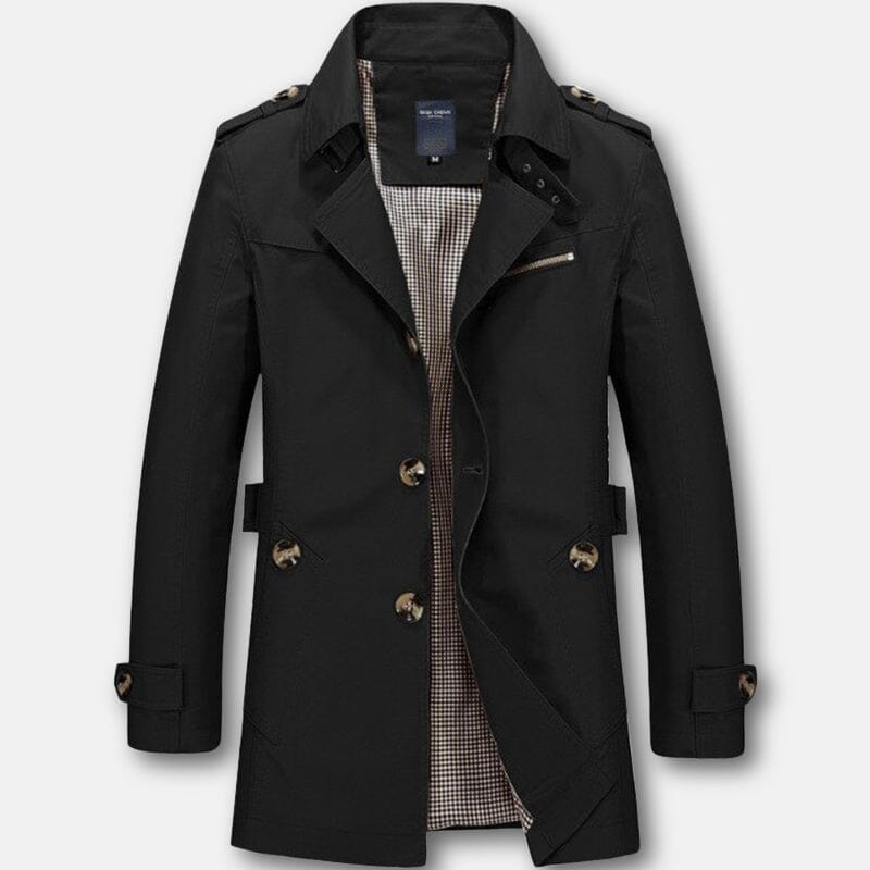 Sterling™ | Vintage Long Coat coat Belleza & Glamour Night Black M 