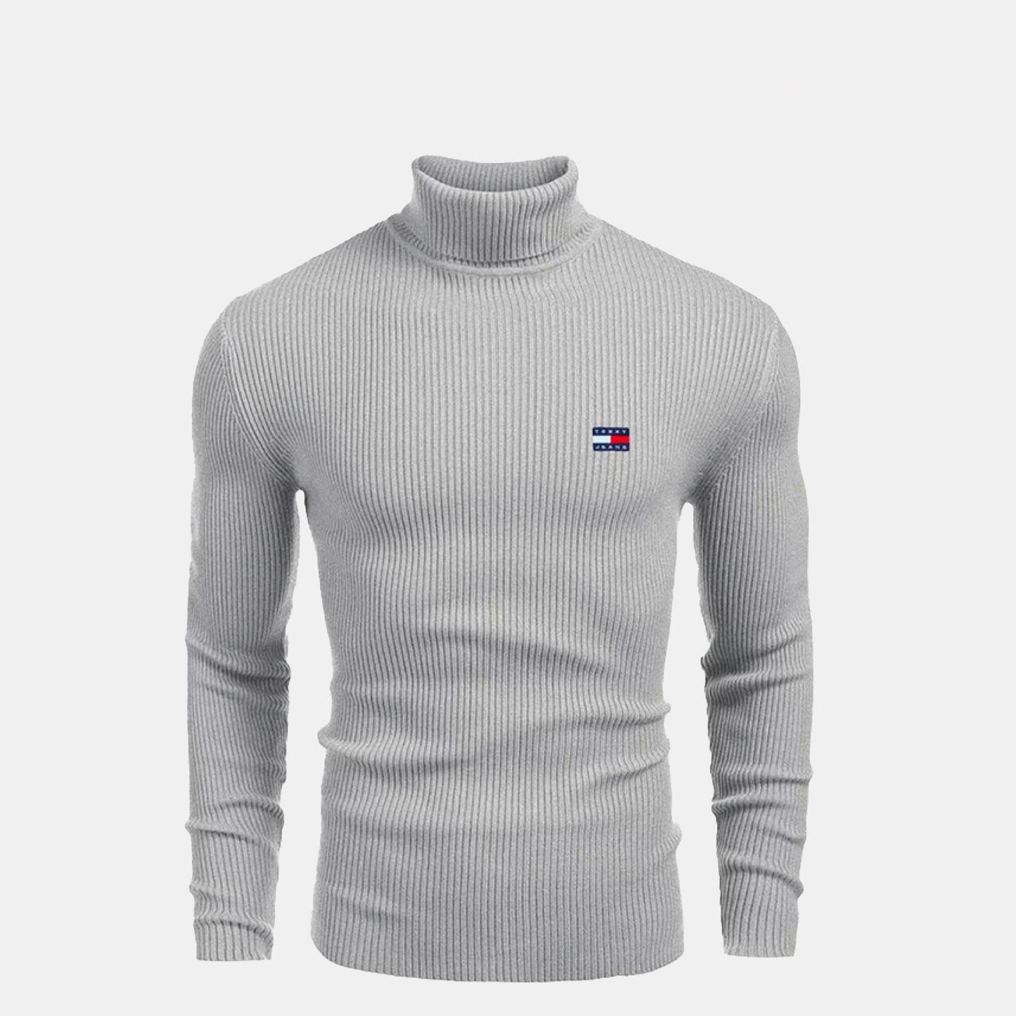 TH Turtleneck Cable-Knit Wool Sweater TH Turtleneck Cable-Knit Wool Sweater Slate Crown Grey S 