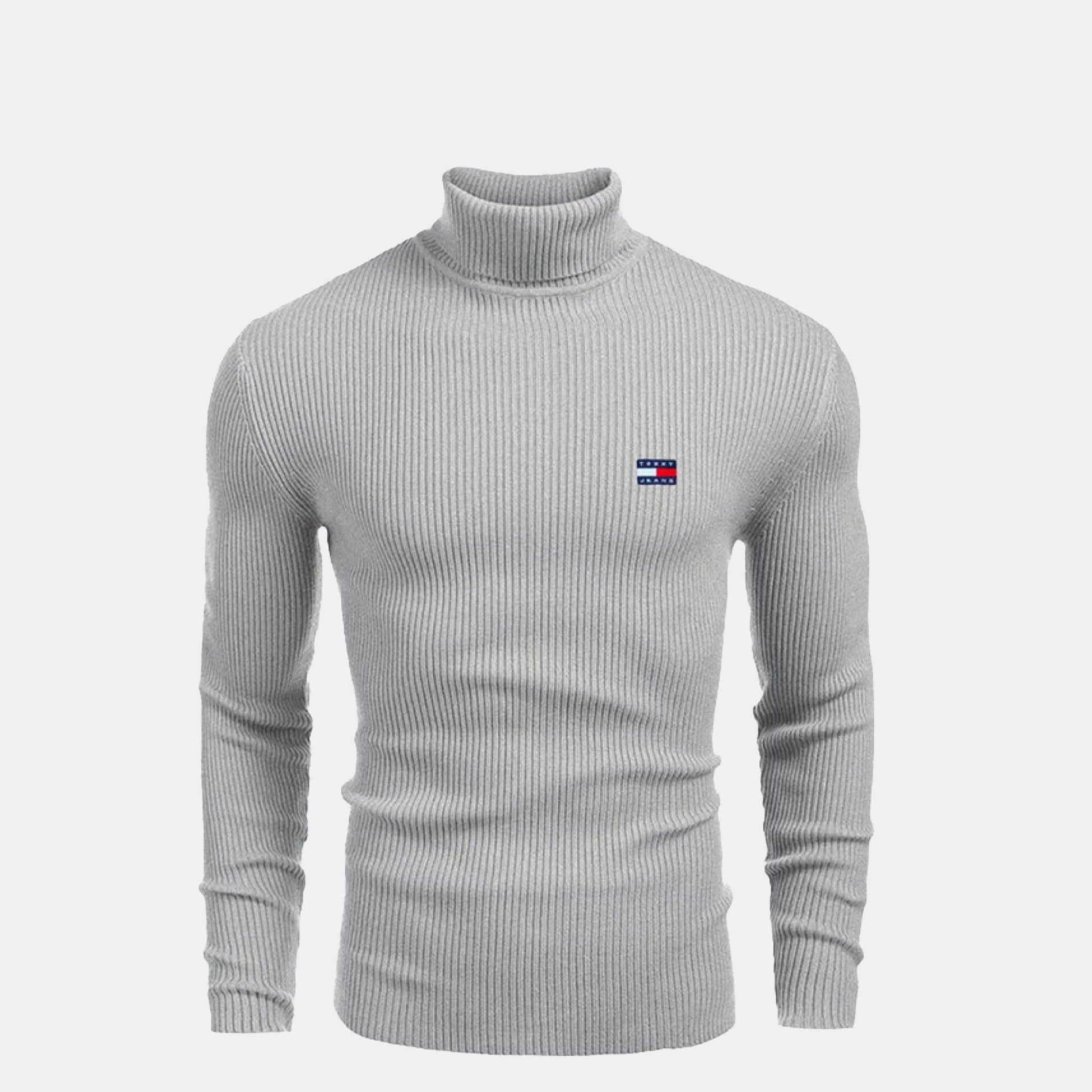 TH Turtleneck Cable-Knit Wool Sweater TH Turtleneck Cable-Knit Wool Sweater Slate Crown Grey S 