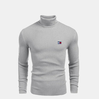 TH Turtleneck Cable-Knit Wool Sweater TH Turtleneck Cable-Knit Wool Sweater Slate Crown Grey S 