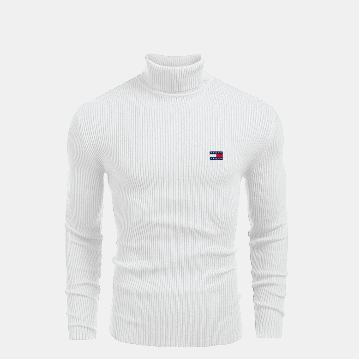 TH Turtleneck Cable-Knit Wool Sweater TH Turtleneck Cable-Knit Wool Sweater Slate Crown White S 