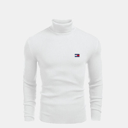 TH Turtleneck Cable-Knit Wool Sweater TH Turtleneck Cable-Knit Wool Sweater Slate Crown White S 
