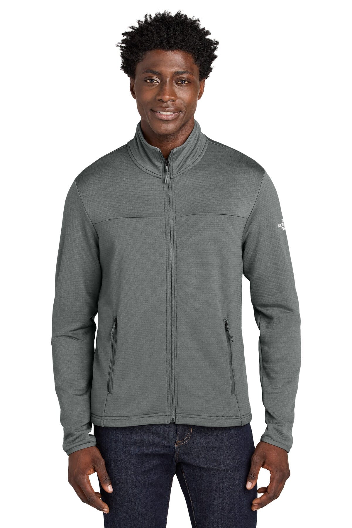 TNF Aim Full-Zip Fleece Jacket with Custom Logos. NF0A8ENK Sweatshirts/Fleece Belleza & Glamour Smoked Pearl Grey S 