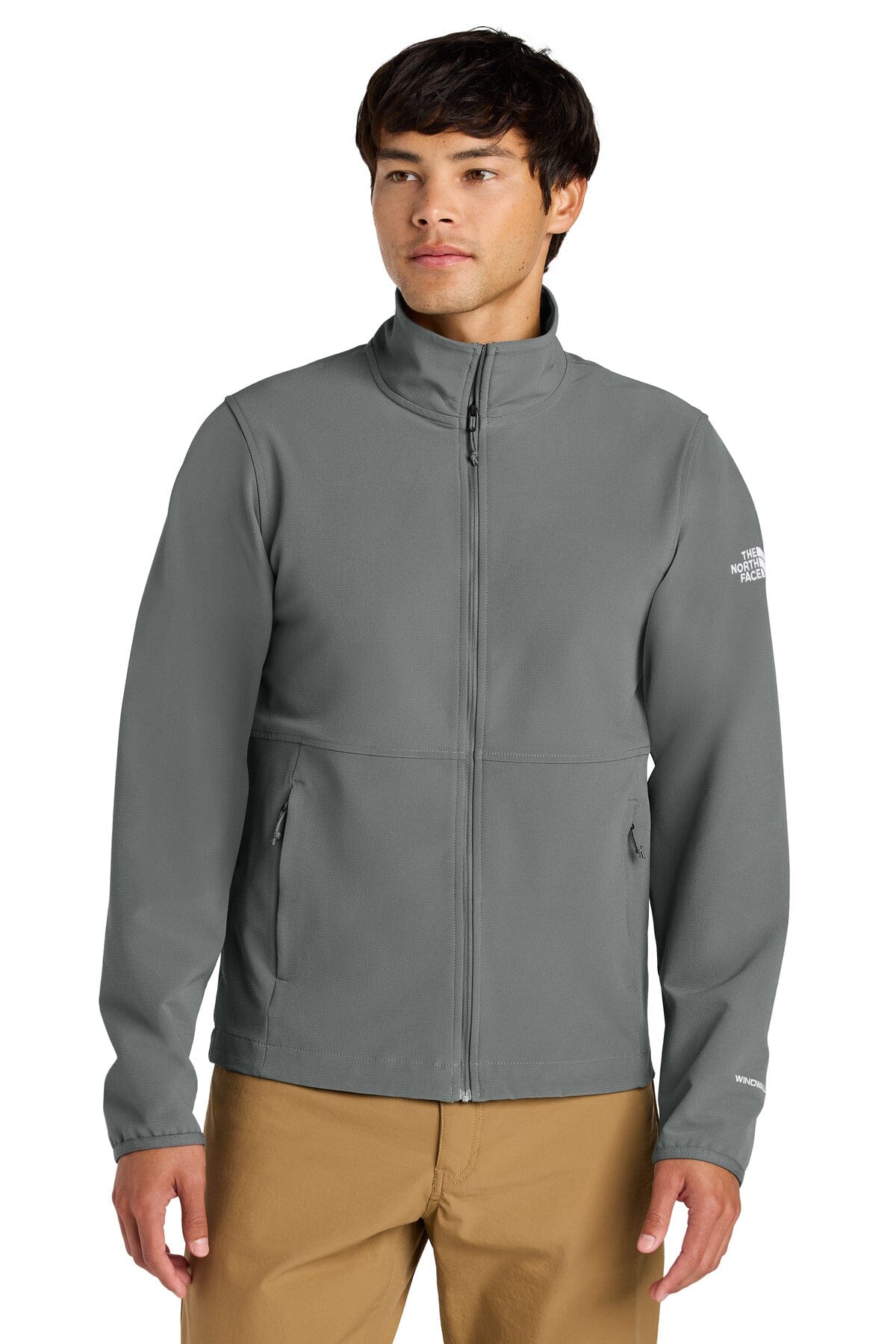 TNF Edge Stretch Soft Shell Jacket with Custom Logo. NF0A8ENN Outerwear Belleza & Glamour Smoked Pearl Grey S 