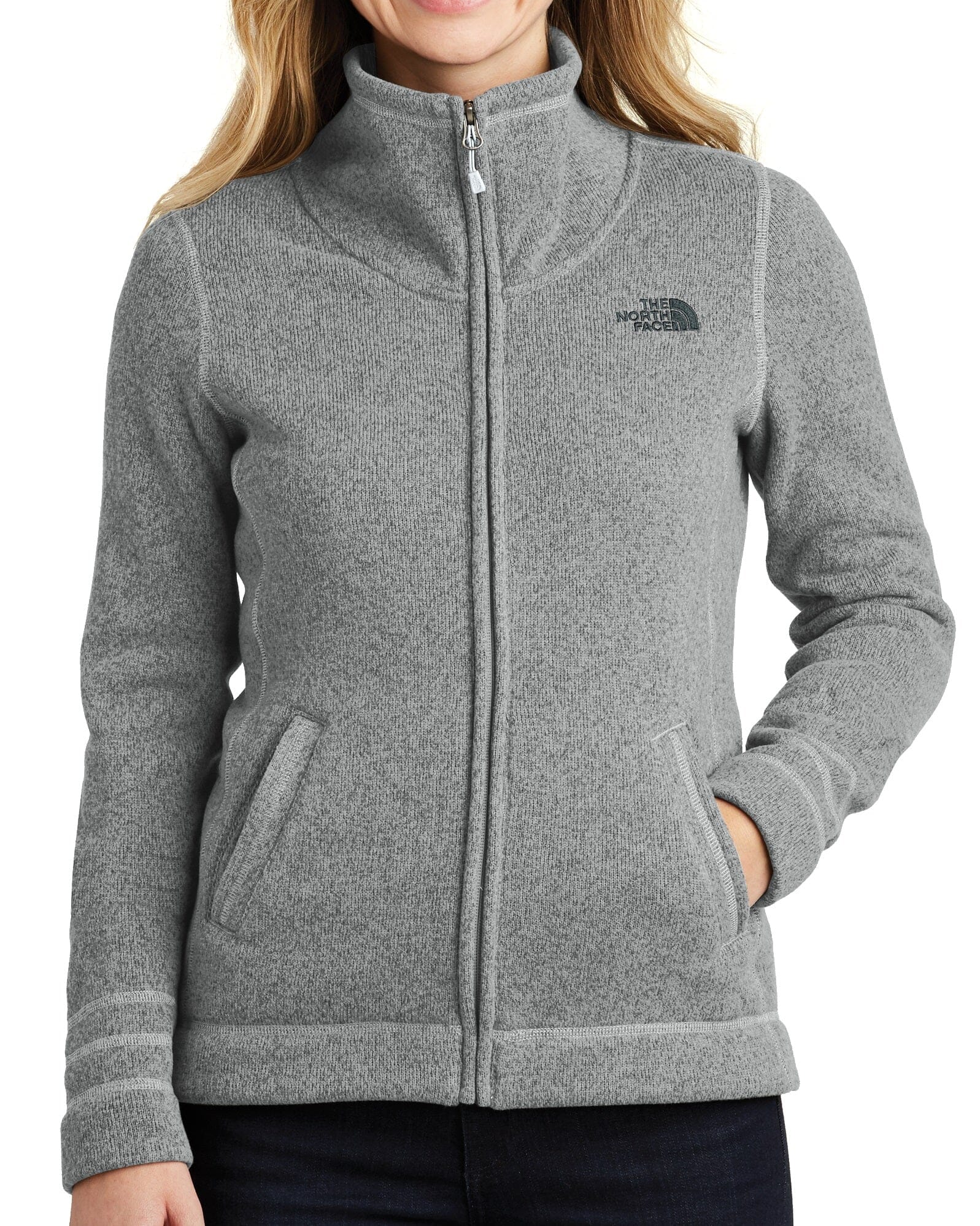 TNF [NF0A3LH8] Ladies Sweater Fleece Jacket. Live Chat For Bulk Discounts. Jackets Belleza & Glamour TNF Medium Grey Heather S 