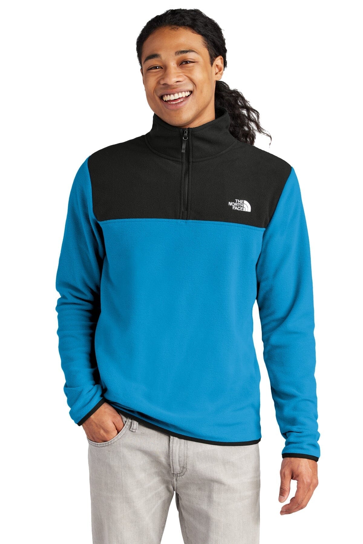TNF ® Glacier 1/4-Zip Fleece NF0A7V4L Sweatshirts/Fleece Belleza & Glamour Hero Blue/ TNF Black S 