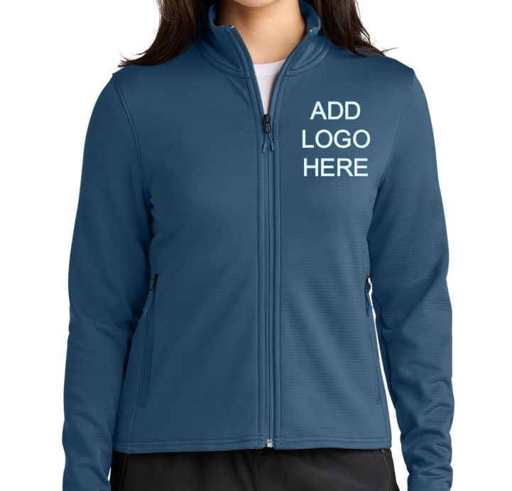 TNF Women’s Aim Full-Zip Fleece Jacket with Custom Logos. NF0A8FQJ Sweatshirts/Fleece Belleza & Glamour Shady Blue S 