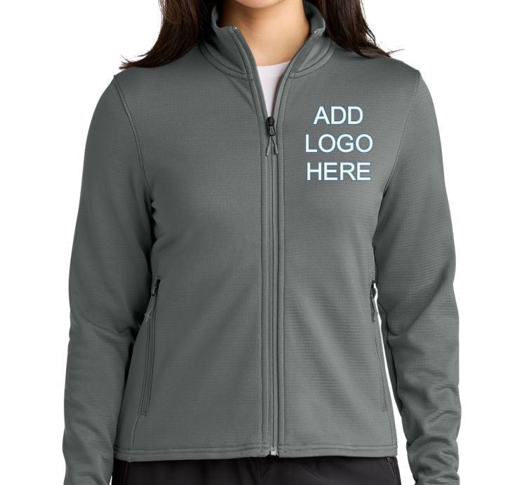 TNF Women’s Aim Full-Zip Fleece Jacket with Custom Logos. NF0A8FQJ Sweatshirts/Fleece Belleza & Glamour Smoked Pearl Grey S 