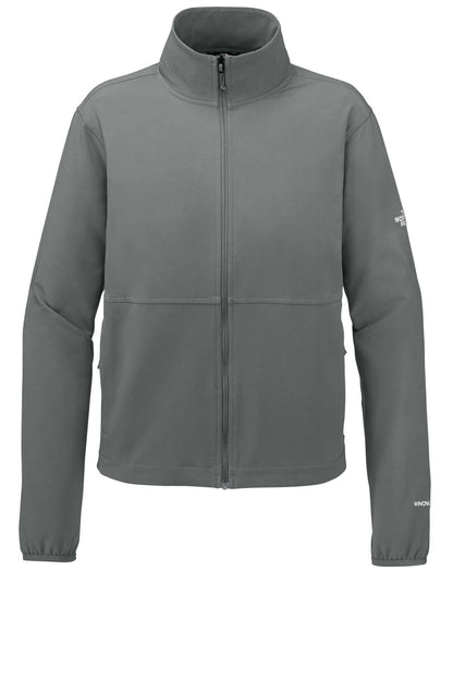 TNF Women's Edge Stretch Soft Shell Jacket with Custom Logos. NF0A8ENP Outerwear Belleza & Glamour Smoked Pearl Grey S 