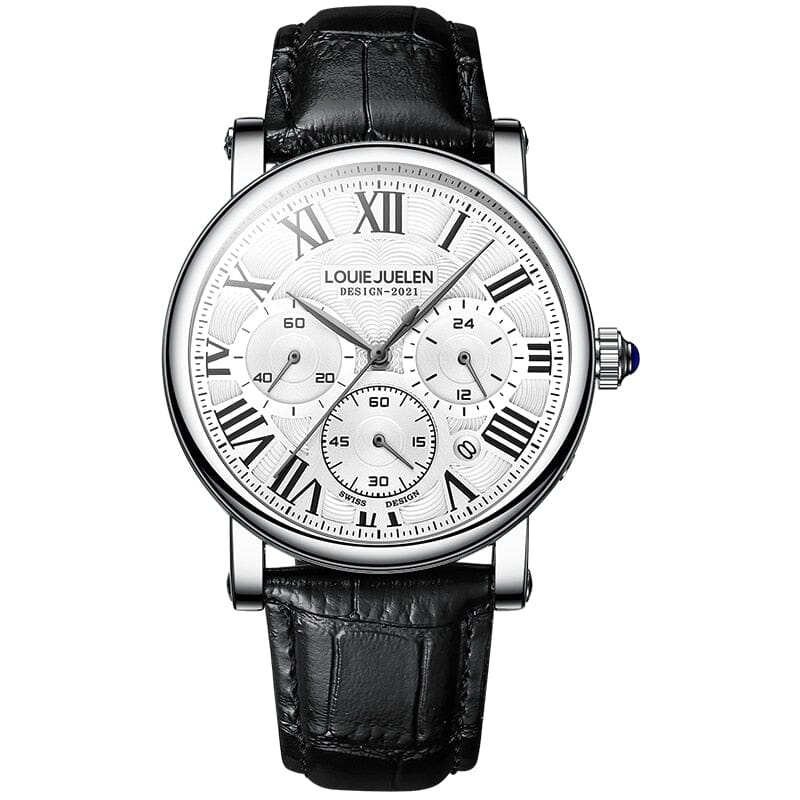 Watch Poedagar Executive classic Relogio 11 Belleza & Glamour Silver w/ White 