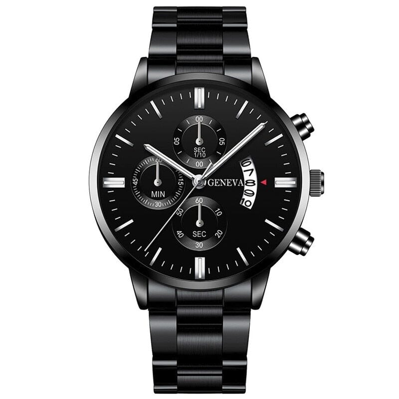 Watch Poedagar Geneva Diplomacy Relogio 14 Belleza & Glamour Geneva Black Silver 