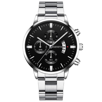 Watch Poedagar Geneva Diplomacy Relogio 14 Belleza & Glamour Genva Reverse Black Silver 