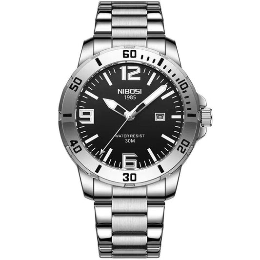 Watch Poedagar Nibosi Relogio 28 Belleza & Glamour Black Silver 