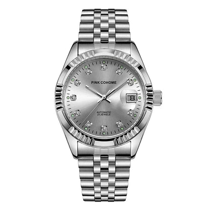 Watch Poedagar Pink Cohome Automatic Belleza & Glamour Silver White 