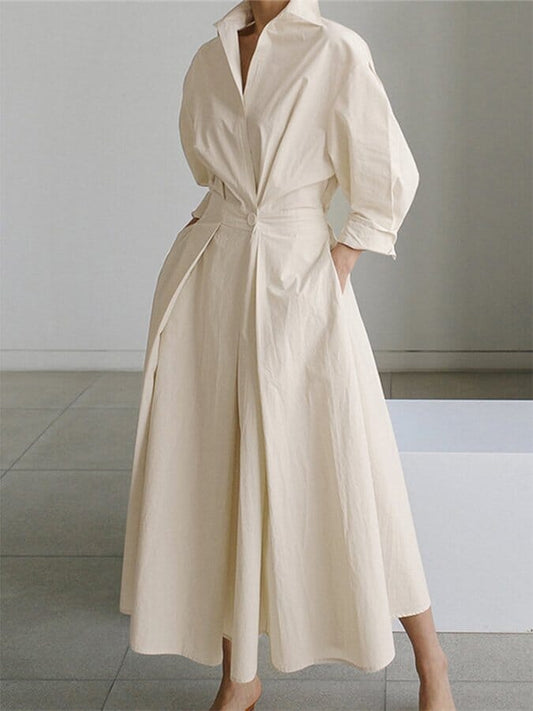Willow - Breezy Long Dress Dresses Belleza & Glamour Beige S 