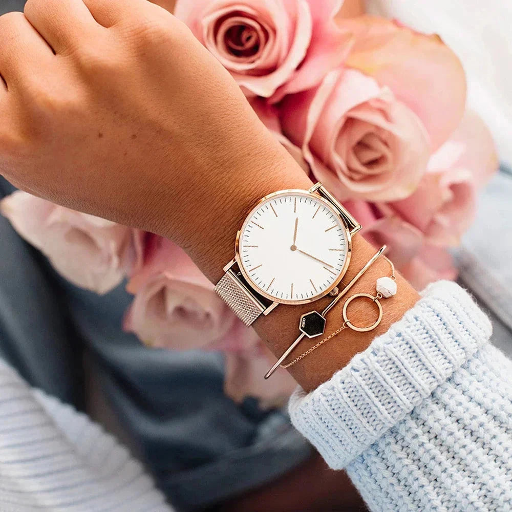 Women's Round 38mm Watch relógio Belleza & Glamour 