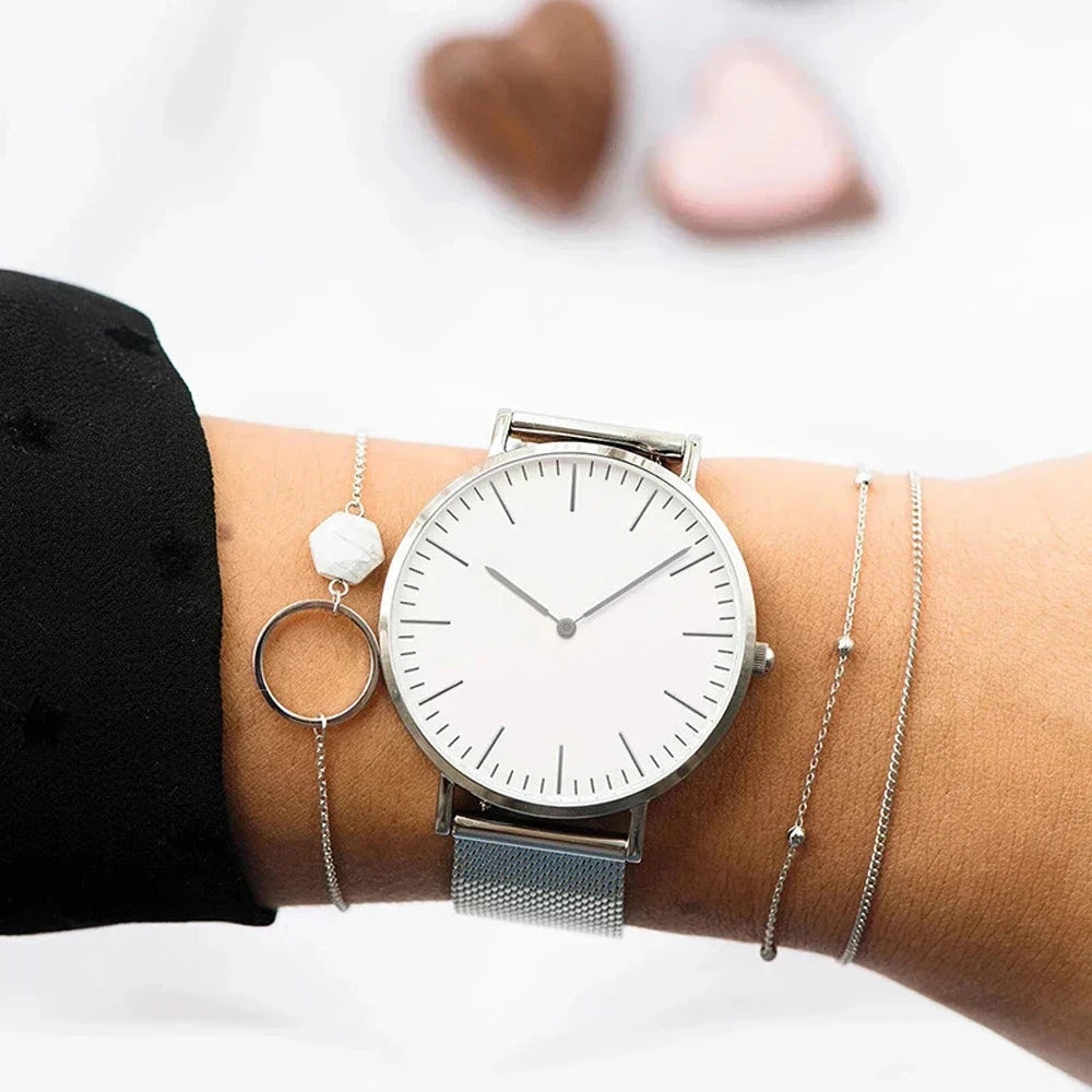 Women's Round 38mm Watch relógio Belleza & Glamour 