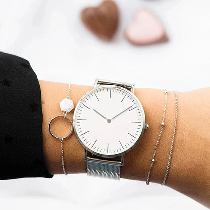 Women's Round 38mm Watch relógio Belleza & Glamour 